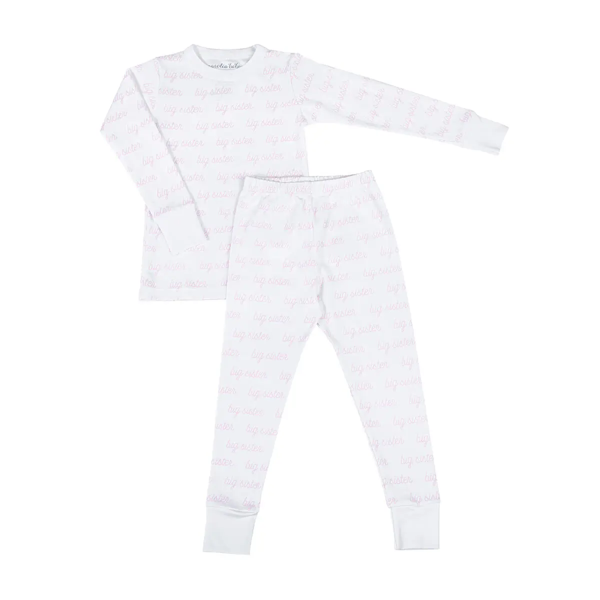 Brother and Sister Pink Printed Big Long Pajamas