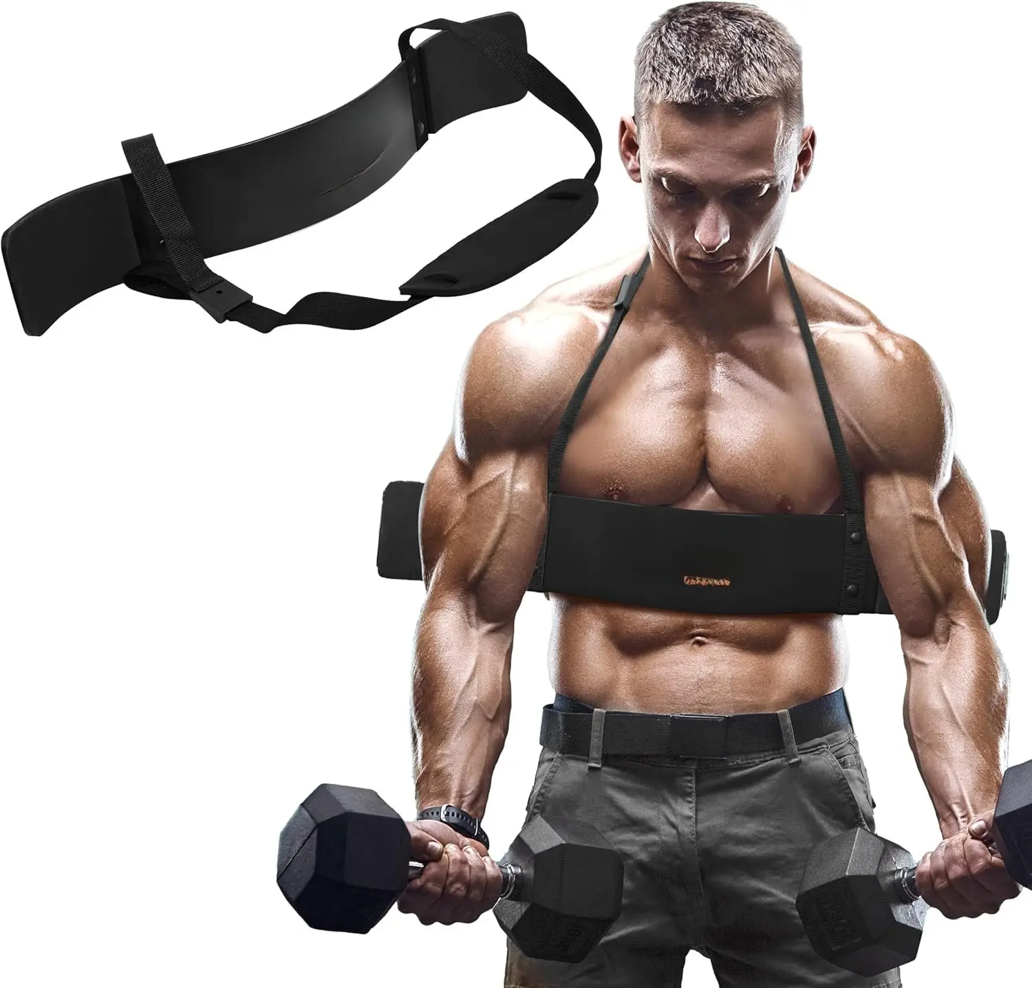 Arm Blaster for Biceps & Triceps Dumbbells Barbell Curls Isolator Workout Equipment Weight Lifting Support for Big Arms