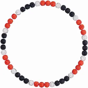 KF5-HBL002 Baseball Necklace Beaded for Men, Bling Ice 16in/18in/20in Shiny Baseball Chain Stuff, Rhinestone Inspired Discoball Baseball Accessories Drip Necklaces Gifts for Player Team Lovers Father