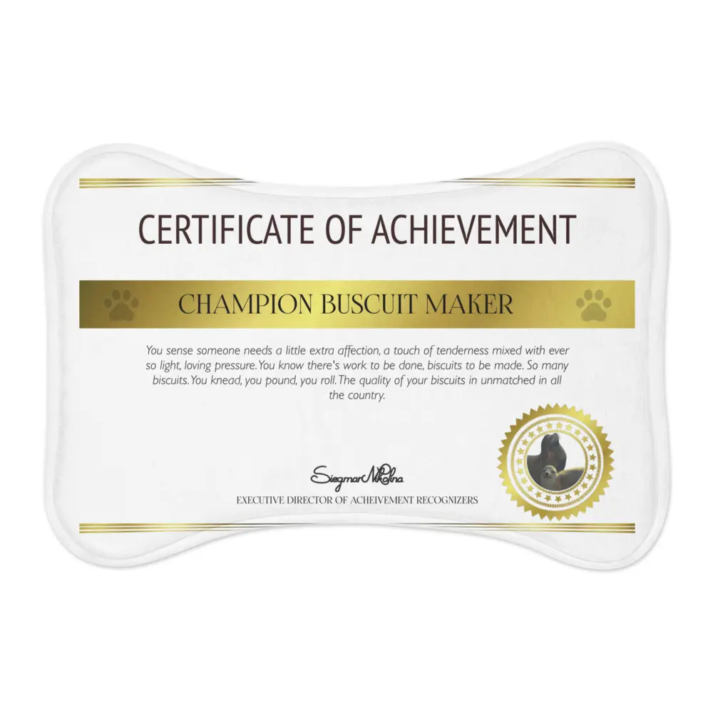 Biscuit Maker Certificate Pet mat