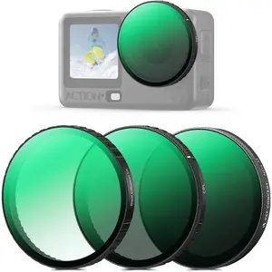 K&F CONCEPT CPL,ND4-32,Black Diffusion 1/4 Filters Compatible with DJI OSMO ACTION 6,Snaop-on Polarizing Variable ND Black-mist Filter Kit, HD Optical Glass with 28-layer Coating