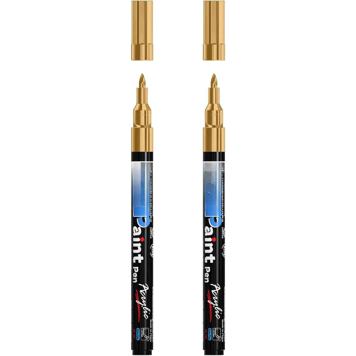 Pens  Markers -  Permanent Markers   Pens 2 Pack, Water Based, , 0.7mm Extra Fine Marker Pen for , Metal, Rock, Plastic, Glass, Canvas, Mugs, Tire