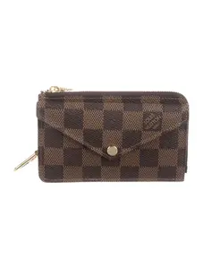 Pre-owned Louis Vuitton Coated Canvas Small Leather Goods Damier Ebene Pattern Card Holder Recto Verso