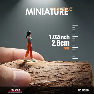 1:64 Scale Miniature Figure, Urban Street Style, Resin Hand-Painted Model, Ideal for Diorama, Train Layout, Railway Scene Decor, Gift for Collectors