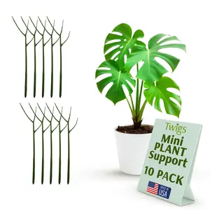 Twigs Garden Accessories - MiniTwig Plant Support Stakes for Indoor & Outdoor Plants 10 Pack, 12" L