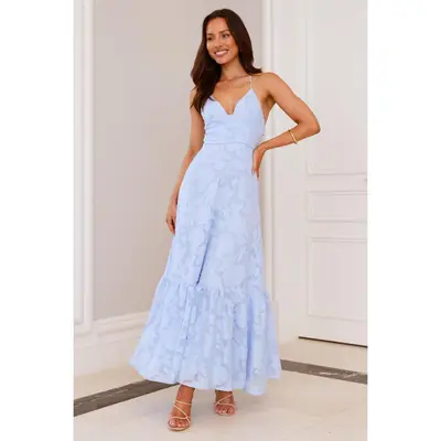 Esme Midnight Blue Lurex Chiffon Maxi Dress - TikTok Shop