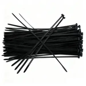 50PCS Black Nylon Self-Locking Zip Ties, UV Resistant Plastic Cable Ties with Pin & Button Design, Universal Cable Tie Buckle Tool for Car or Daily Fixing