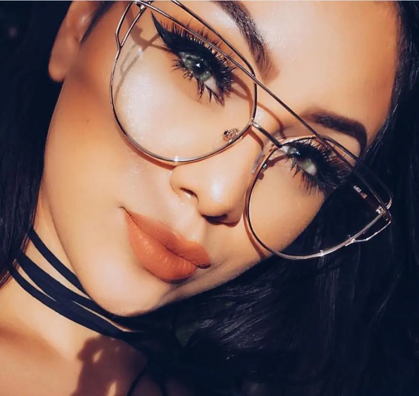 Oversized Double Bridge Aviator Glasses