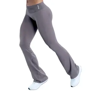 DFYNE Impact Flares - Seamless contouring design with butt-lifting effect; women's sports bell-bottom Pants suitable for yoga, fitness training, cycling, hiking, running, various sports, and outdoor leisure.