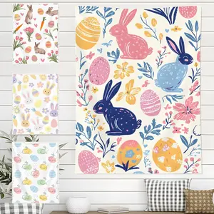 PIKPAKA Easter Bunny Tapestry Artistic Textile Decor Easy-Hang microfiber wall hanging creates perfect backdrops for photos or events. Ideal for living rooms, bedrooms & outdoor decor Enhances Ambiance Changeable Decor