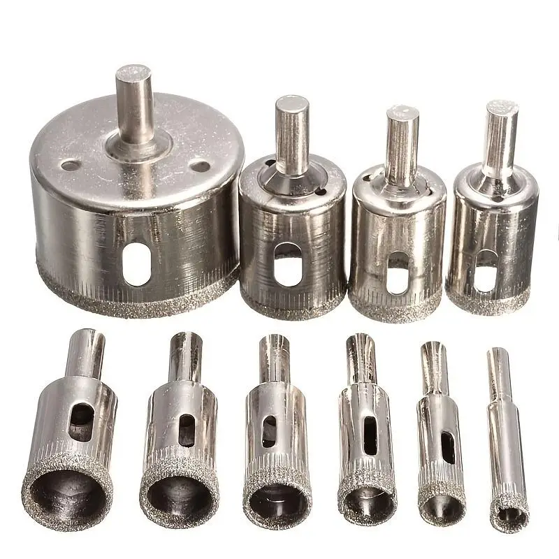 Diamond Coated Drill Bit Set, Durable Drill Bit Set, Power Tool Accessories for Tile, Glass, Marble, Drilling Accessories