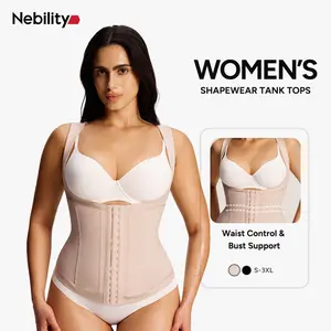 Nebility Women's Shapewear Tank Tops with Bust Support Tummy Control Adjustable Fit Sport Workout Body Shaper Compression Belts Postpartum Cincher Body Sculptor Womenswear