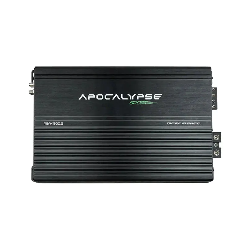 Deaf Bonce Apocalypse ASA-1500.2 2-Channel 1500W Audio Power Amplifier - Class AB Aftermarket Car Stereo Component, Bridgeable Design, Low Noise, Excellent Sound Quality