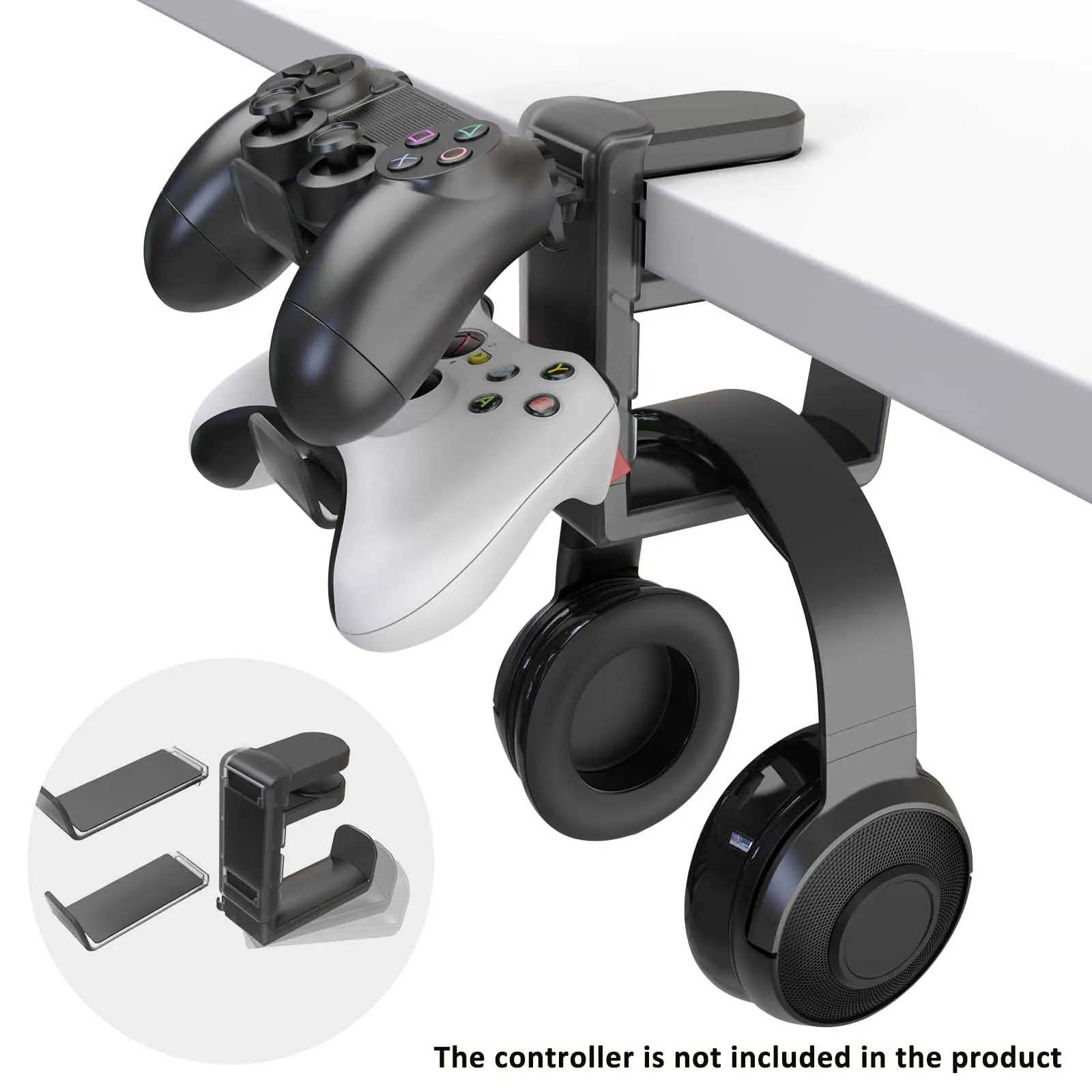 Universal 3-layer Controller Stand & Headphone Stand, Game Accessories for PS5 S4 Storage Stand, Controller Holder Headset Stand Game Accessory, Game Console Accessories