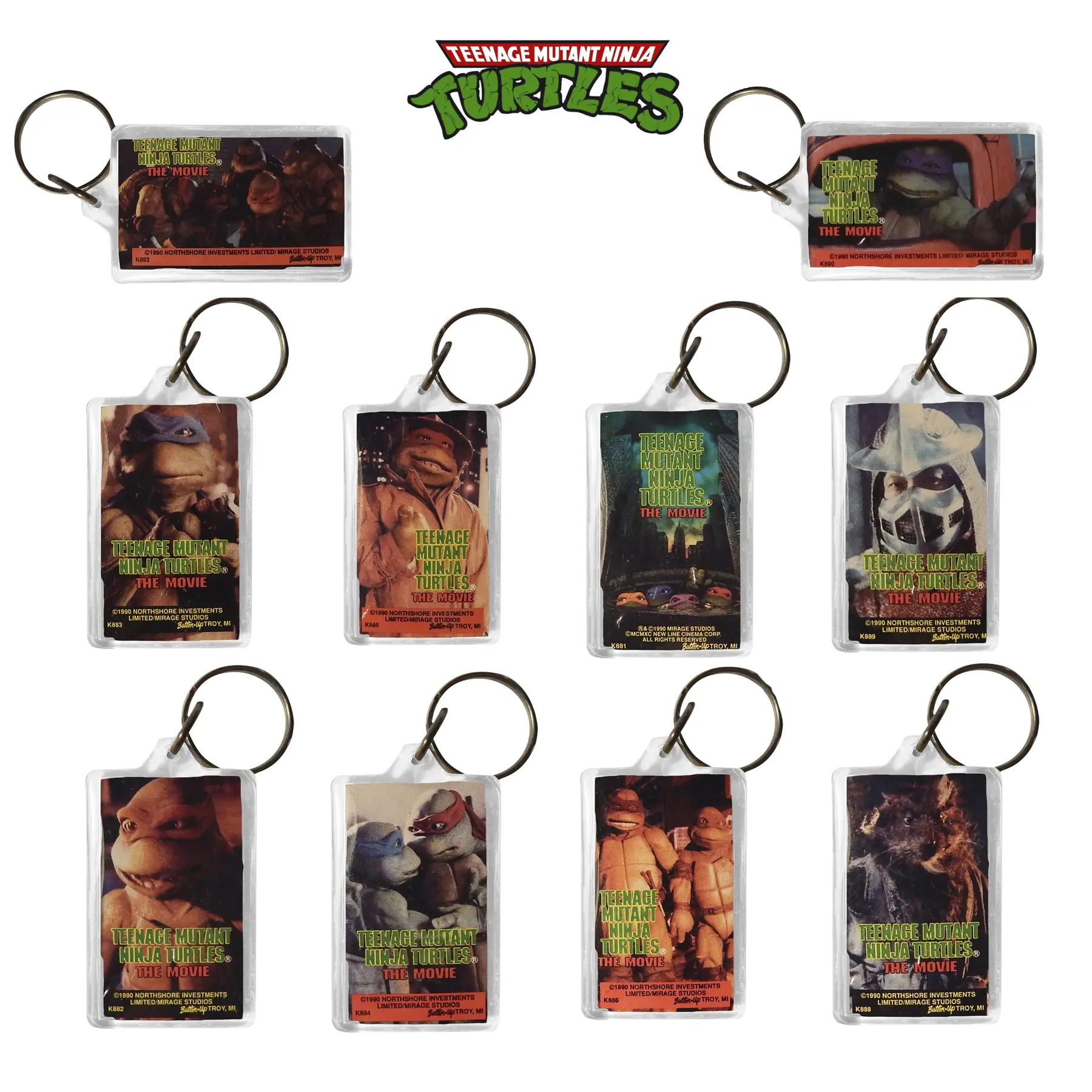 TMNT Vintage Keychains - Teenage Mutant Ninja Turtles Movie and Cartoon Accessory For Your Keys
