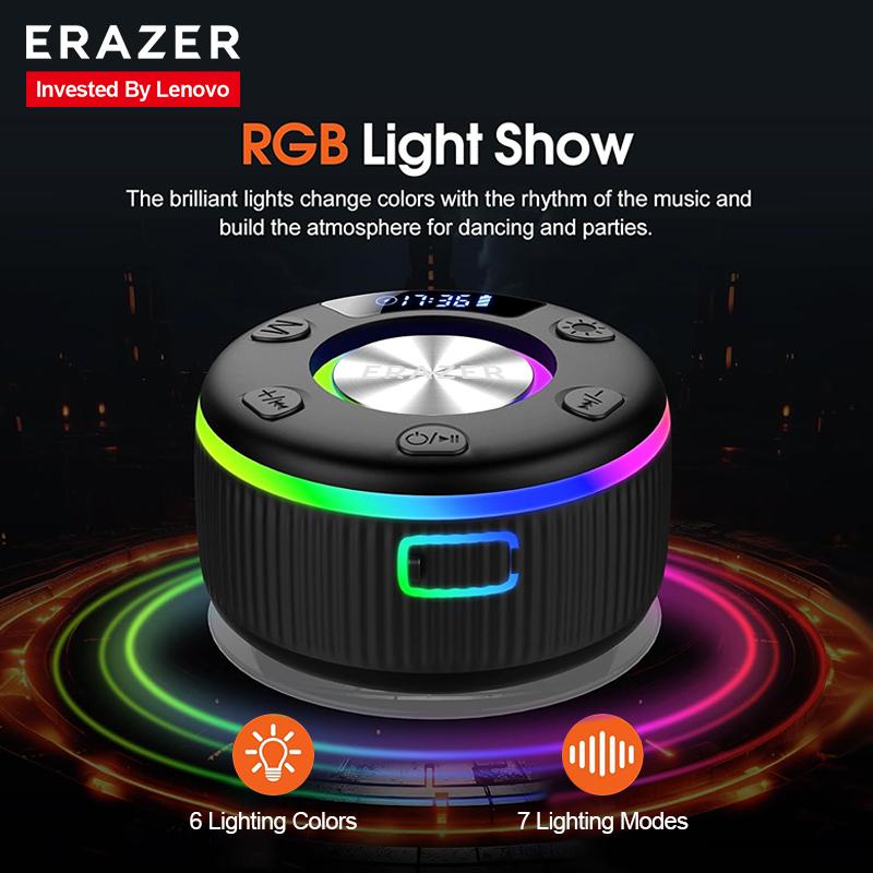 ERAZER XM102 Waterproof Shower Bluetooth Speaker Portable Wireless Speaker with Suction Cup IPX6 Waterproof Speaker Suitable for home/party/outdoor/beach, electronic products, birthday gifts
