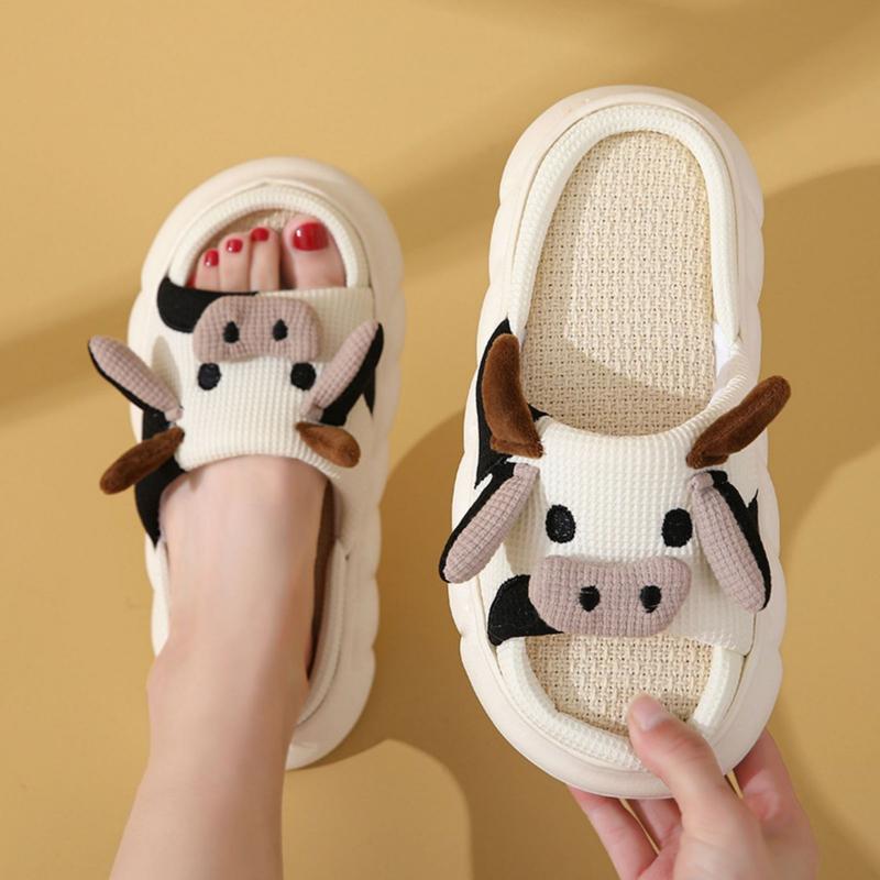 Cow Slippers Slides for Women House Shoes for Woman Lovely Cartoon Animal Shape  Women Men Home Indoor Springfresh