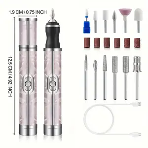 Cordless Electric Nail Drill Machine, 4-Speed Adjustable Forward/Reverse Rotation, Portable Nail File Kit for Acrylic Nails, Manicure Pedicure Tool for Home and Salon Use