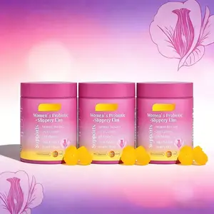 Her Juicy Hawaiian Pineapple Gummies Women’s Probiotics 60ct with Slippery Elm & Prebiotics, Support Feminine Balance, Comfort & Gut Health Digestive & Feminine Dual Wellness Gummies Daily Edible Vitamin Supplement Healthcare Optimum