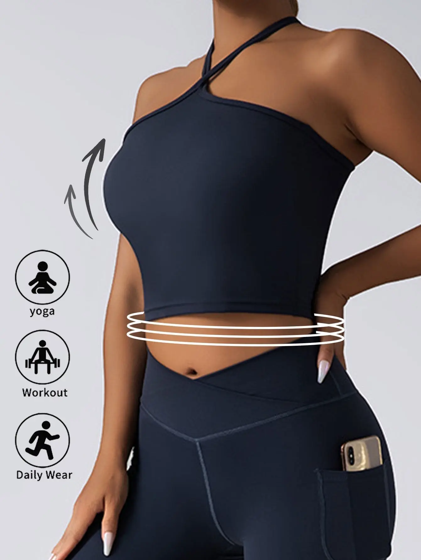 Women's Seamless Padded Sports Bra & Crop Tank Top - Female S Size, Sporty Chic Womens Fitness Wear, Fitted Design Hides Back Fat, Workout Outfit Inspo for Yoga, Hiking, Daily Wear, Biking, Backstrap Sports Bras