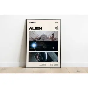 Alien Movie Poster, Modern Movie Poster Print, Alien Poster Wall Decor, Ridley Scott, Sigourney Weaver