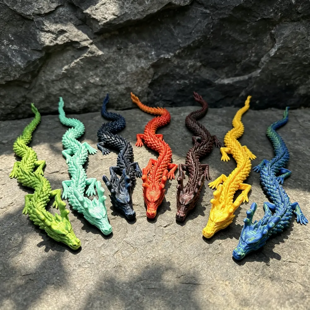 3D-Printed Dragon Model Statue - 14-Count Collectible Unique Ornaments, Scaled Decorative Sculptures, Ideal for Office Desktop & Any Space Modern Home Decor, Perfect Holiday Gift, Day Of The Dead, Valentines Day