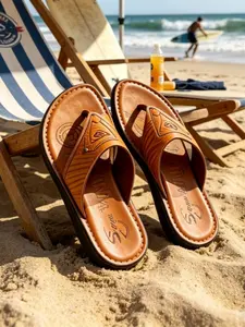 Men's Flip Flops, PVC Non-Slip Wear-Resistant Outsole + Breathable Upper, Summer Outdoor Casual Slippers, Beach Flip Flop