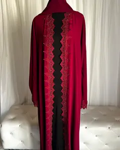 Najma Open Abaya with Lace Najma Open Abaya with Lace