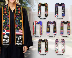 Personalized Dominicans American Flag Graduation Sash 2026, Dominican Republic Graduation Stole Customize 2026, Custom Graduation Stole 2026