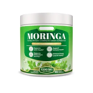 Pure Moringa Capsules 1200mg | Daily Dietary Supplement for Immune & Gut Wellness 90 Capsules