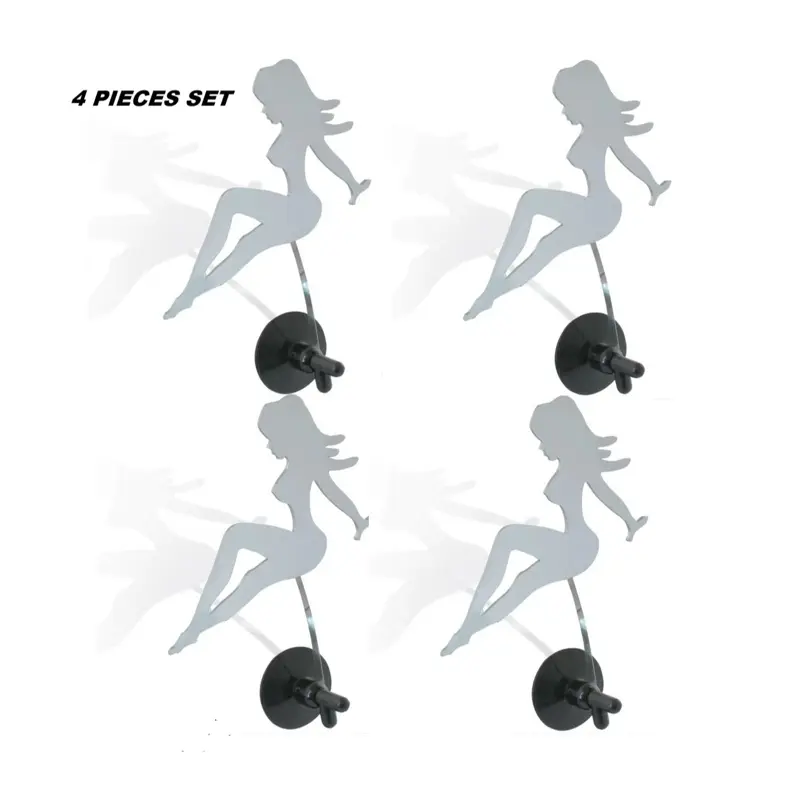 4 pieces set Chrome Plastic Waving Lady, Premium Quality