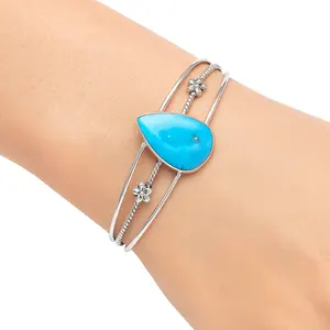 Premium Rare Turquoise Nevada Aztec Mt Cuff Bangle Bracelet B-1012 27-EB10177