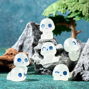 TOOUEE 10PCS/Pack Cute Ghost Kawaii Miniature Figure, Glow in The Dark Luminous Toys, Desktop Ornaments, Building Block & Micro-Landscape Decor, DIY Gifts for Friends, Christmas, Birthday, New Year, Halloween