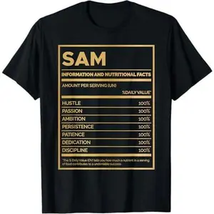 Sam Nutrition Information Amount Per Serving T-Shirt