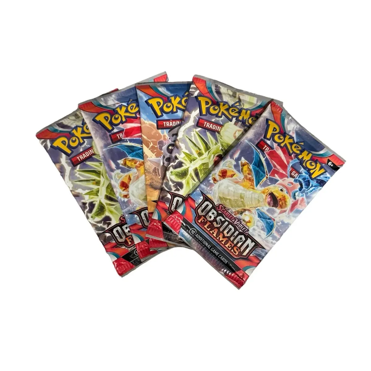 Pokémon Obsidian Flames Booster Set - 5 Pack Rip Run, Obsidian Flames Set for Fresh Pulls, 5 Non-Sports Trading Card Booster Packs with Random Art, Five Packs