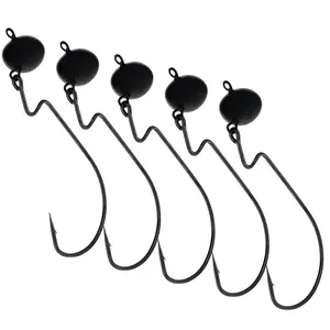 Reaction Tackle Football Swing Jigs (5-Pack) - Free-Moving Swing Head for Bass Fishing