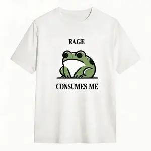 Rage Consumes Me Frog Vintage T Shirt Men Women Tee Nature Lover Silly Frog Retro T-Shirt Mens Clothing Cotton Short Sleeve Top