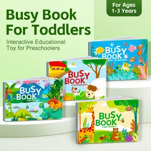 Educational Busy Book Set for Kids 3+ – Interactive Preschool Learning Toys with Alphabet, Math, Animals & Ocean Activities, Montessori Sensory Play, Travel Toy, Birthday Gift & Holiday Gift for Toddlers