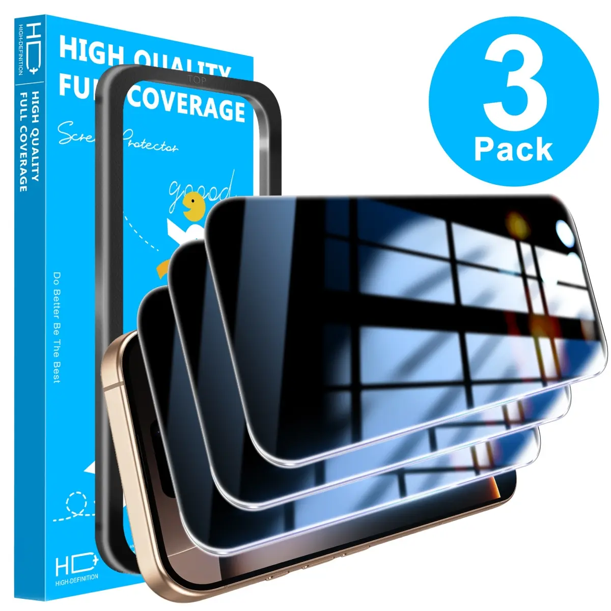 JavoYion 3 Pack for iPhone 16 Pro Privacy Screen Protector With Installation Frame, Anti Spy Private Tempered Glass, HD Clear, privacy screen 16 pro, phone cases iphone 16 pro