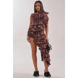 RESTLESS NIGHTS ASYMMETRICAL BROCADE TOP