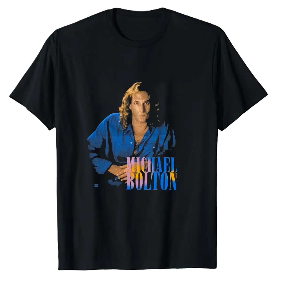 Michael Bolton Singer World Tour Vintage Black Unisex T-Shirt, Heavy Cotton Fabric Men's T-Shirt