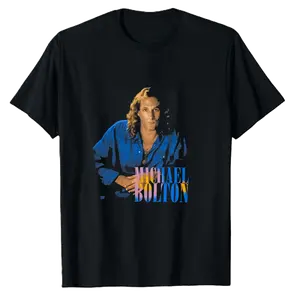 Michael Bolton Singer World Tour Vintage Black Unisex T-Shirt, Heavy Cotton Fabric Men's T-Shirt