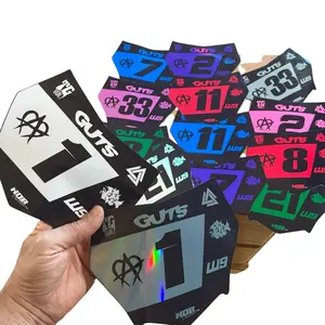 MotoCutz Plate Decal 👉 Choose Number & Color  — 7 Logo Design