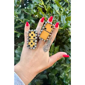 Vintage Domino Metal Rings