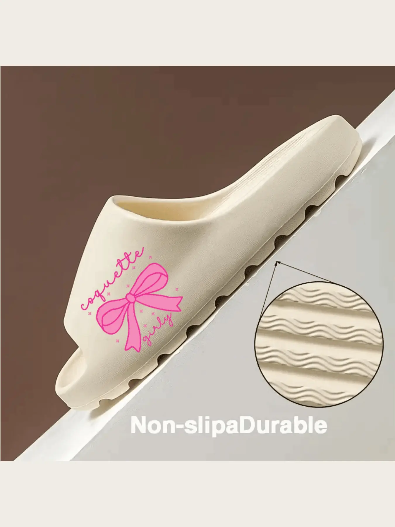 Coquette Girly Bow Slippers for Women Fashion Cute Pink Bowknot Indoor Outdoor Non-slip Comfortable Soft Sole Ladies Casual Daily Home Shoes