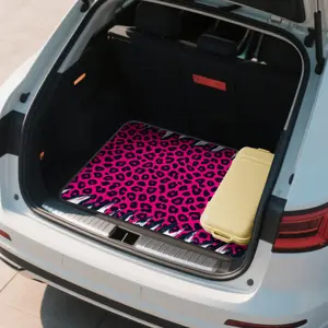One pink leopard and zebra pattern universal trunk mat, suitable for SUVs, sedans or crossovers. It is an ideal choice for commercial storage and transportation, and also enhances the style of the car interior.