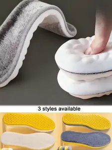 Wool Lined Shoe Insoles, Cloud-Shaped High Density Artificial Wool, Replacement Cushioning Shock Absorption, Warm Breathable Customizable Design, Shock Absorbing Insoles