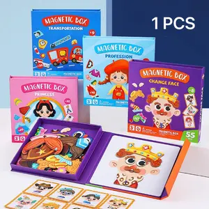 Magnetic Dress-Up Stickers DIY Kids Toy Box, Character Face Change, Interchangeable Faces, Clothing Swap, Magnetic Outfits, Magnetic Puzzle Game
