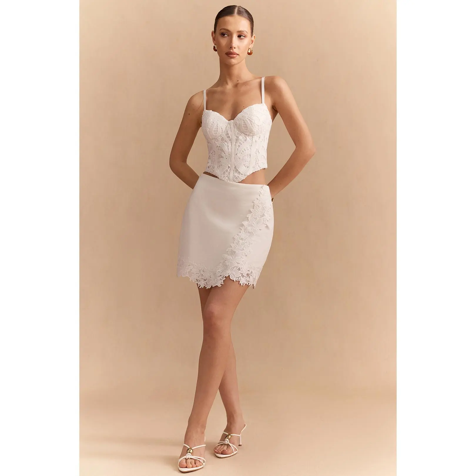 Lace Corset Zipper Cami Top