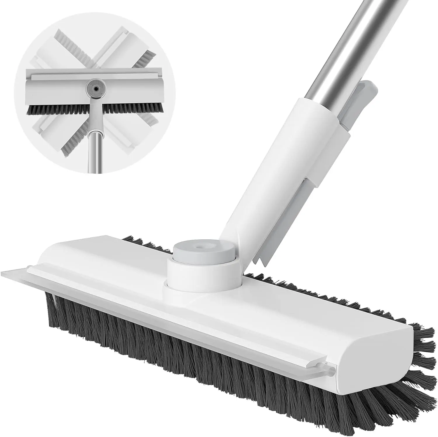 AIR U Floor Scrub Brush Bathtub Brush with Long Handle 3 in 1 Scrape and Heavy-Duty Stiff Bristle Scrubber Brush for Cleaning Shower Bathroom Patio Garage Kitchen Wall and Deck Cleaning Supplies for Home Essential Items for Home Christmas Gifts